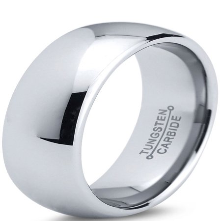 Tungsten Wedding Band Ring 7mm for Men Women Comfort Fit Domed Round Polished Lifetime