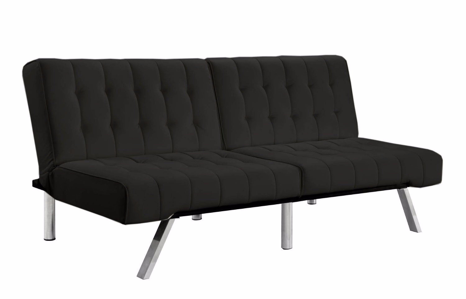 Modern Splitback Bonded Leather Sleeper Futon