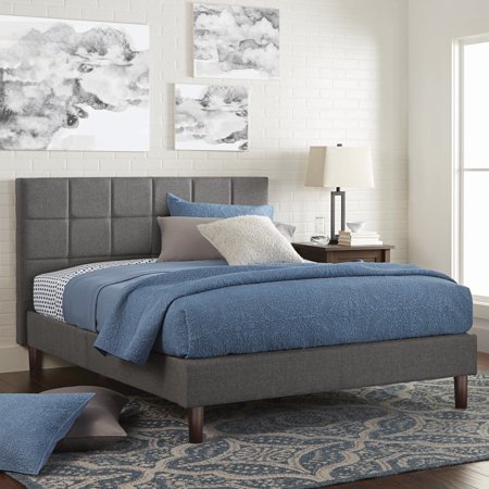 - Better Homes & Gardens Knox Upholstered Platform Bed, Multiple Sizes