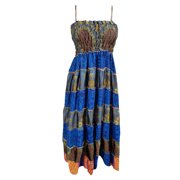 Mogul Womens Maxi Dress Vintage Patchwork Printed Summer Boho Style Long Dresses