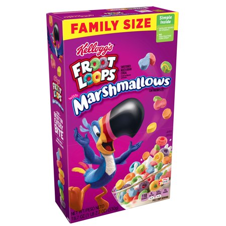 Kellogg's Froot Loops w Marshmallows Breakfast Cereal Family Size 18.7 ...