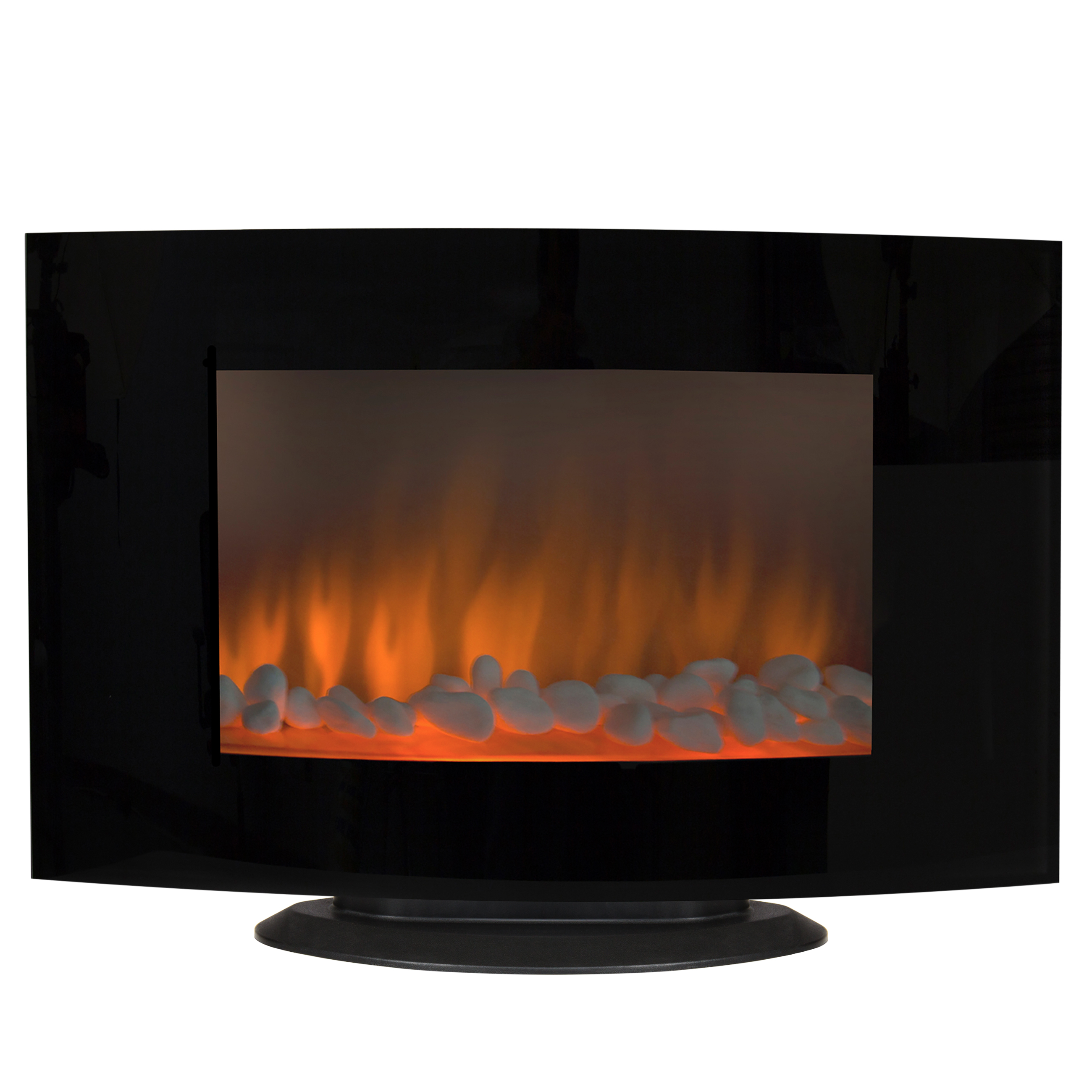 Large 1500W Heat Adjustable Electric Wall Mount & Free Standing Fireplace Heater with Glass XL