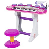 Best Choice Products 37-Key Kids Electronic Piano Keyboard w/ Record and Playback, Microphone, Synthesizer, Stool - Pink