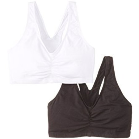 Womens 2 Pack ComfortFlex Fit Cotton Pullover Bra, Style