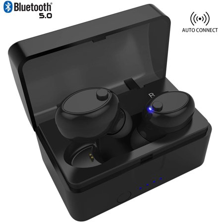 Mini Wireless Earbuds Bluetooth Earpiece Headphone - Noise Cancelling Sweatproof Headset with Microphone Built-in Mic and Portable Charging Case for iPhone Samsung (Best Bluetooth Headset With Boom Mic)