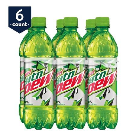 Diet Mountain Dew Diet Soda, 16.9 oz Bottles, 6