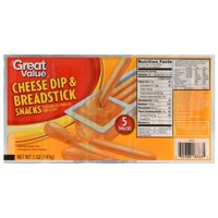 (4 Pack) Great Value Cheese Dip & Breadsticks Snacks, 5 oz, 5 Count