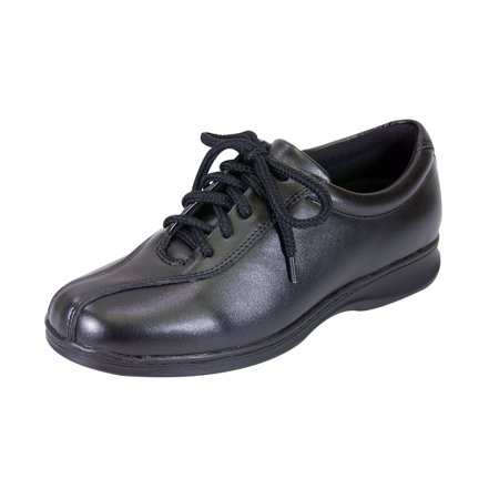 24 HOUR COMFORT Valerie Wide Width Classic Oxford Lace-up Shoes BLACK