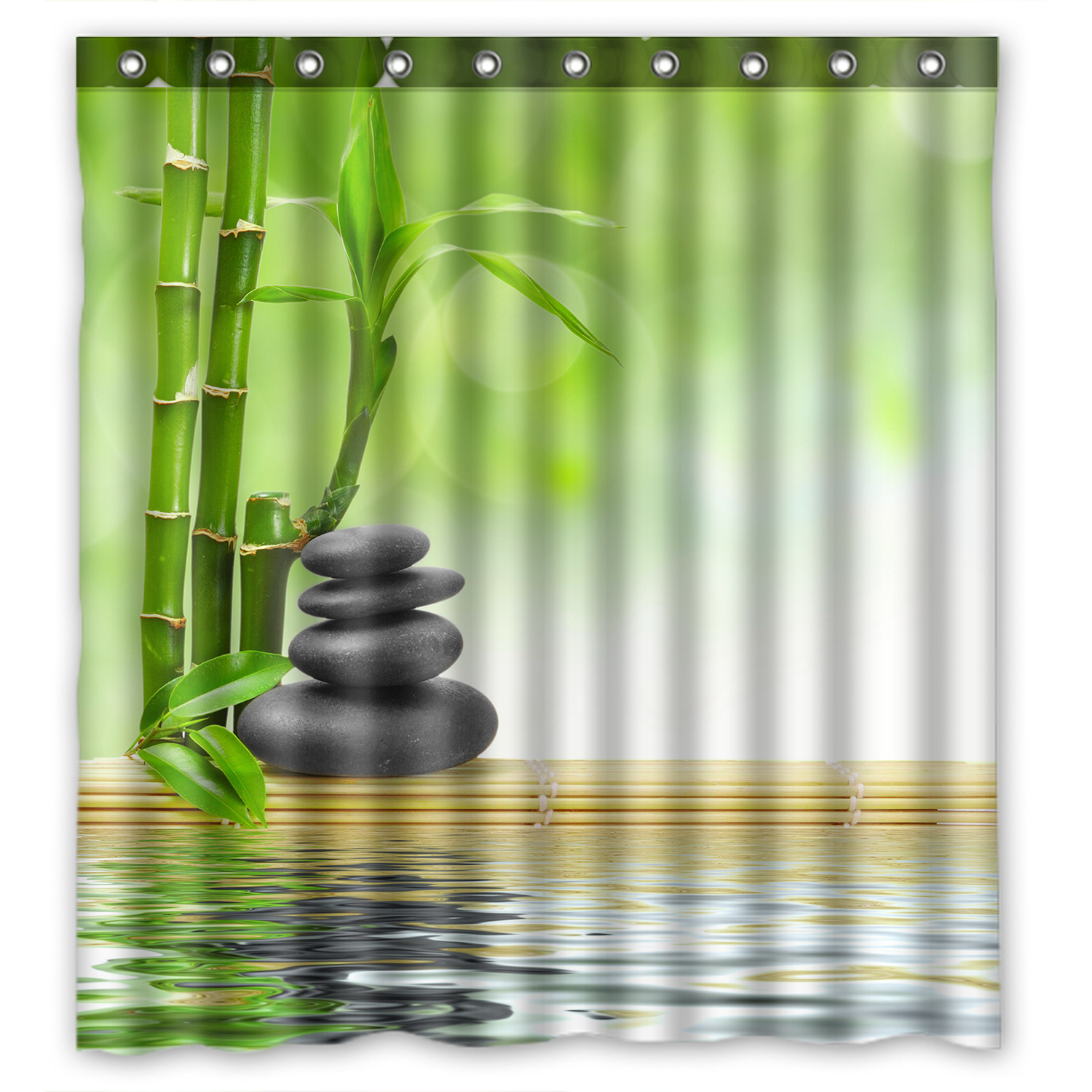 Home Garden Green Blue Gray Asian Inspired Bamboo Stepping