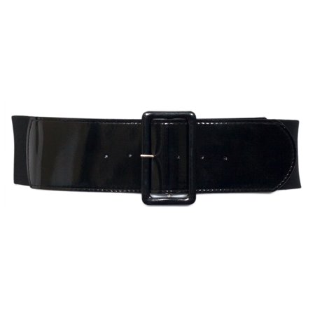 Floral Patent Belt - eVogues Plus Size Wide Patent Leather Fashion Belt Black