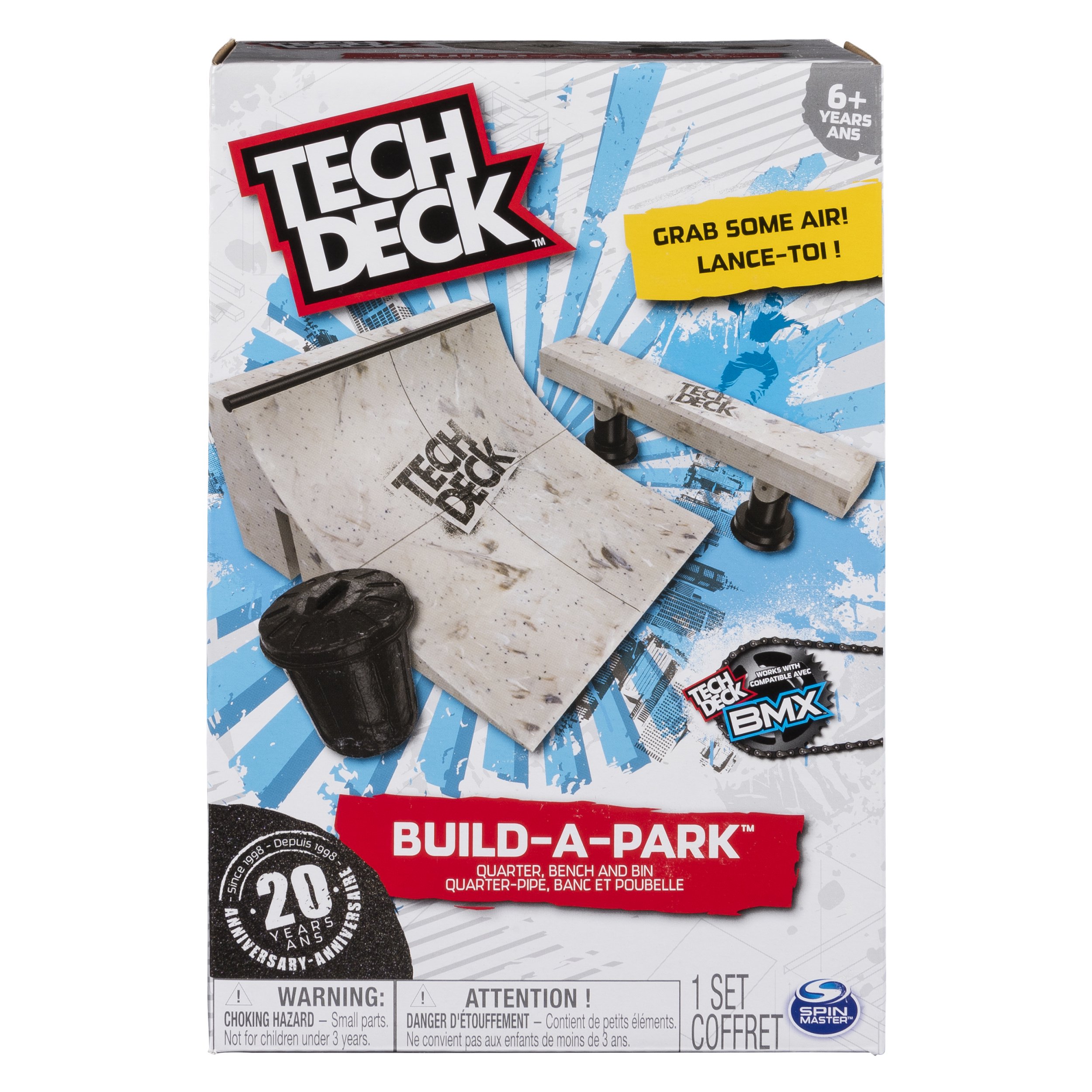 Tech Deck - Build-A-Park – Quarter, Bench, and Bin – Ramps for Tech Deck Boards and Bikes