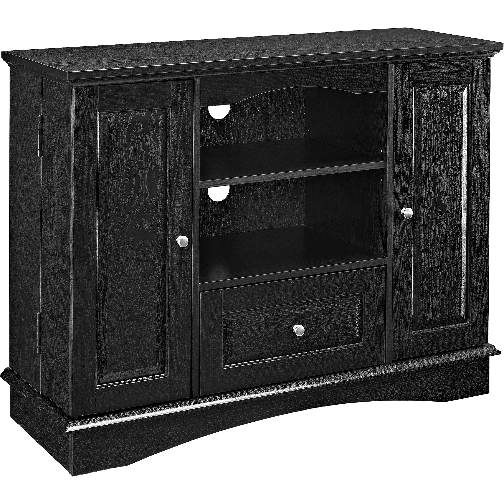 42'' Black Wood Highboy TV Stand for TVs up to 48'', Muliple Colors