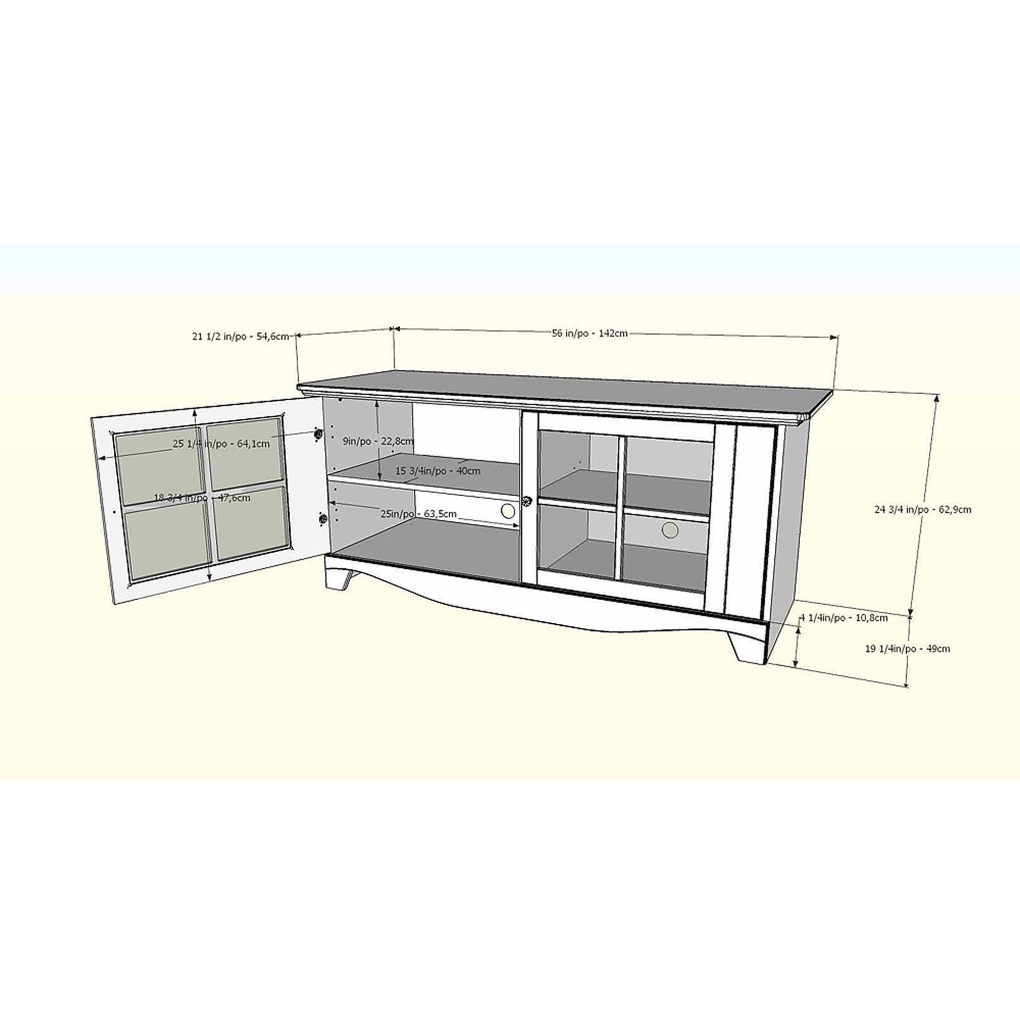 Pinnacle TV Stand, for TVs up to 60''