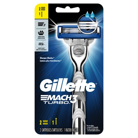 Gillette Mach3 Turbo Men's Razor, Handle & 2 Blade (Best Prices For Gillette Razor Blades)