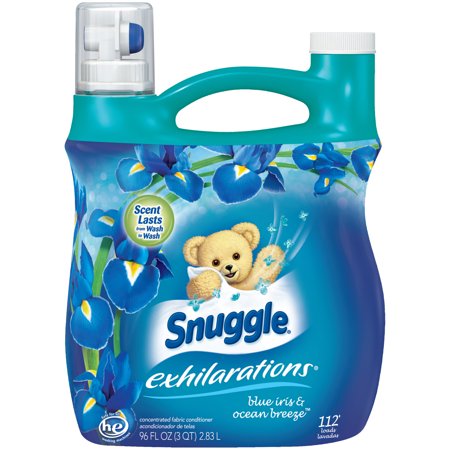 Snuggle Exhilarations Liquid Fabric Softener, Blue Iris & Ocean Breeze, 96 Ounce, 112 (Best Fabric Softener Long Lasting Smell)