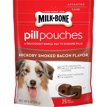 - (5 pack) Milk-Bone Pill Pouches Hickory Smoked Bacon Flavor Dog Treats - 6-Ounce