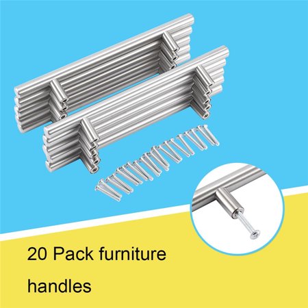Bookcase Knob (20 Drawer Bar Pull Handles, Kitchen Furniture Cabinet Door Handles, Household Stainless Steel Cupboard Drawer T Bar Pull Handle for Shoe Cabinet, Bookcase,)