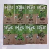 Organic, Heirloom, Non-GMO, Herb Garden Seeds - 8 Variety Kitchen Herbal Gardening Assortment - Arugula, Basil, Chives, Cilantro, Dill, Oregano, Sage, Thyme