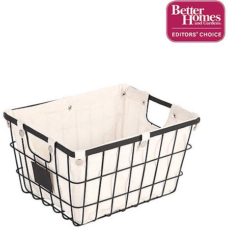 Stainless Steel Wire Basket - Better Homes and Gardens Small Wire Basket with Chalkboard, Black (1 Piece)