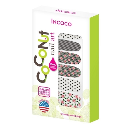 Coconut Nail Art by Incoco Nail Polish Strips, Sweet (Best Way To Apply Nail Stickers)