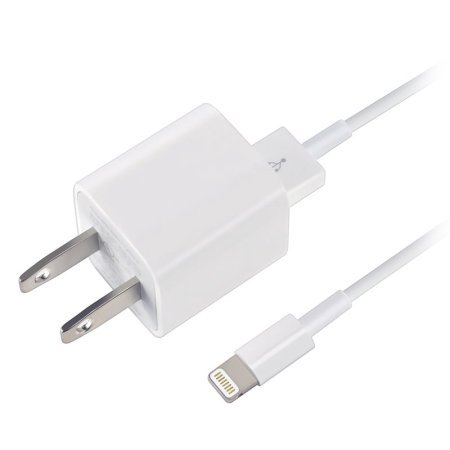 Apple USB Home Travel Charger Adapter/ Lightning Cable Power Cord MD818ZM/ A for iPhone  5/ 5S/ 6/ 7/ 6s/ 6 Plus/ 7 Plus/ 8/ 8 Plus/X /iPad Air 2/ Mini/