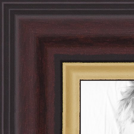 - ArtToFrames MDF Picture FrameWOM0066-83120-YMAH Mahogany and Gold Slope Frame