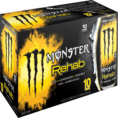 Monster Rehab Tea Lemonade Energy Drink, 15.5 Fl. Oz., 10 Count ...