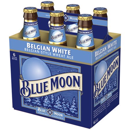 Blue Moon Belgian White Ale Beer, 6 Pack, 12 fl. oz. Bottles, 5.4% ABV