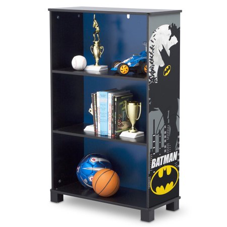 Delta Wood Machines - DC Comics Batman Deluxe 3-Shelf Wood Bookcase by Delta Children