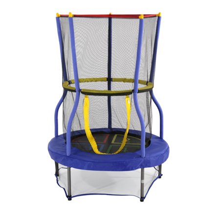 Skywalker Trampolines 40-Inch Bounce-N-Learn Trampoline, with Enclosure, Blue