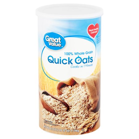 (2 pack) Great Value Quick Oats, 42 oz