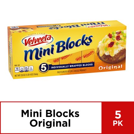 Velveeta Mini Cheese Blocks, Original Cheese, 5 ct - 20.0 oz (Best Cheese For Gourmet Grilled Cheese)