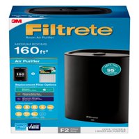 Filtrete by 3M Room Air Purifier, Medium Room Console, 160 SQ Ft Coverage, Black, HEPA-Type Allergen Filter Included