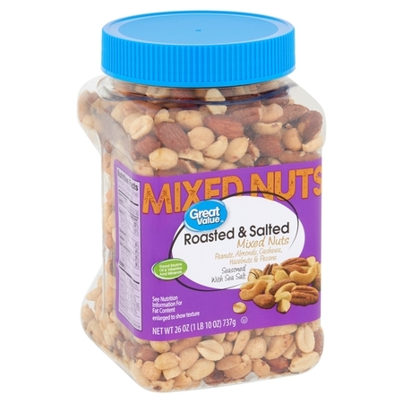Great Value Roasted & Saltedwith sea salt mix nuts, 26 (Best High Fiber Nuts)