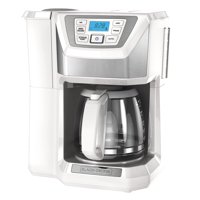 BLACK+DECKER Mill & Brew 12-Cup* Programmable Coffeemaker with Built-In Grinder, White, CM5000WD