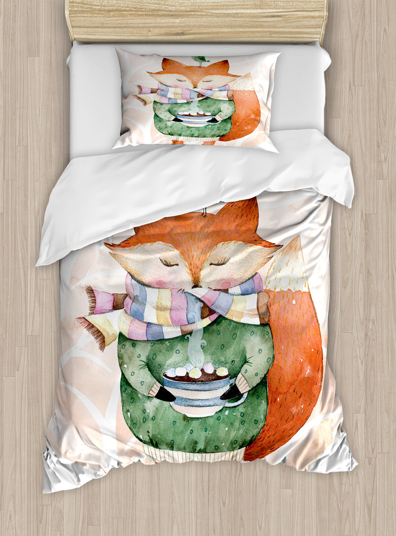 Pink Duvet Cover Set King Size Urban Cat Dog Characters Musician