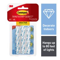 Command Clear Decorating Clips Value Pack, 40 Clips, 48 Strips