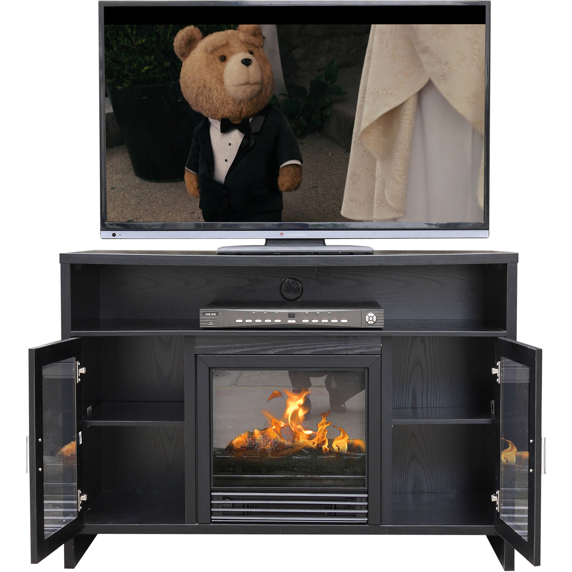 Décor Flame Hudson 42'' Media Fireplace, for TVs up to 50'', Black