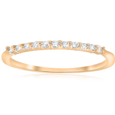 14k Yellow Gold Anniversary Band - 14k Yellow Gold 1/4ct Diamond Wedding Anniversary Ring Womens Stackable Band