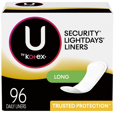 U by Kotex Lightdays Panty Liners, Long, Unscented, 96 (The Best Panty Liners)