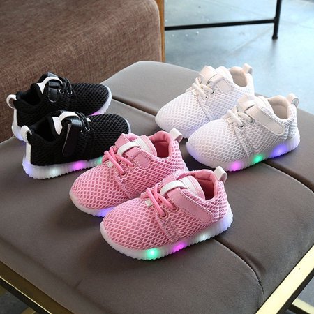 Toddler Kids Baby Boys Girls Light Up Soft Sole Sport Running LED Shoes (Best Running Shoes For Kids)