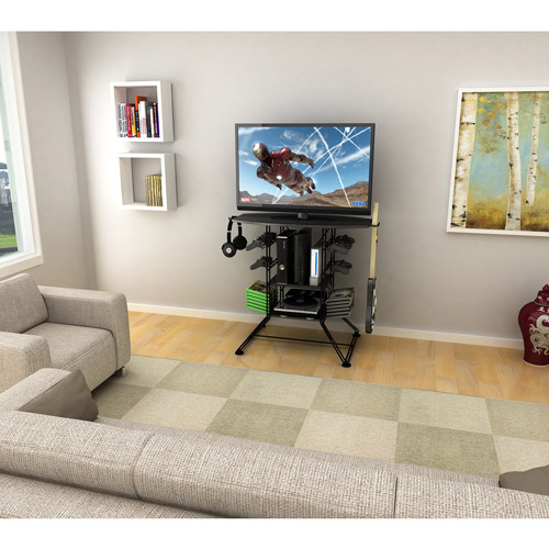 Atlantic Centipede Black Gaming and TV Stand for TVs up to 37''