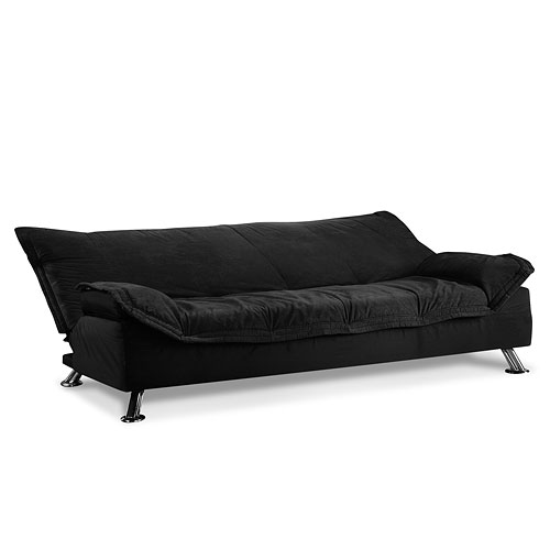 Atherton Home Soho Convertible Futon Sofa Bed and Lounger, Black