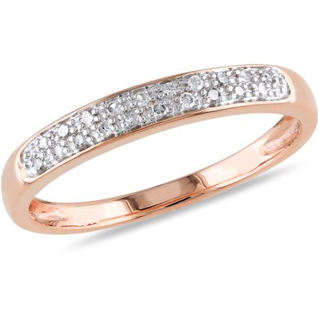 - 1/10 Carat T.W. Diamond 10kt Rose Gold Wedding Band