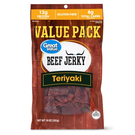 Great Value Teriyaki Beef Jerky Value Pack, 10 (Best Hot Beef Jerky)