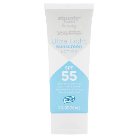 Sun Beauty Care - (2 pack) Equate Beauty Ultra Light Broad Spectrum Sunscreen Lotion, SPF 55, 3 fl oz
