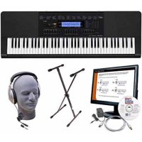 Casio WK-245 76-Key Premium Keyboard Package with Headphones, Stand, Power Supply, 6' USB Cable and eMedia Instructional Software
