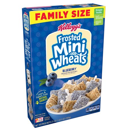 Kellogg's Breakfast Cereal Frosted Mini-Wheats, Blueberry, 21 Oz ...