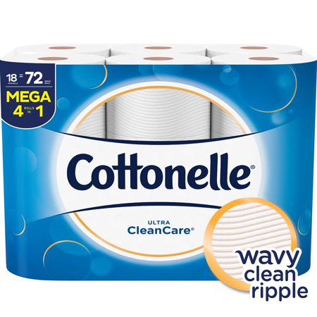 Cottonelle Ultra CleanCare Toilet Paper, Strong, 18 Mega Rolls (=72 ...