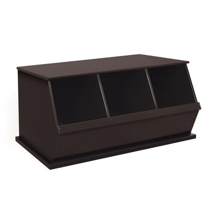 - Badger Basket - Stackable Three-Bin Storage Cubby, Multiple Colors